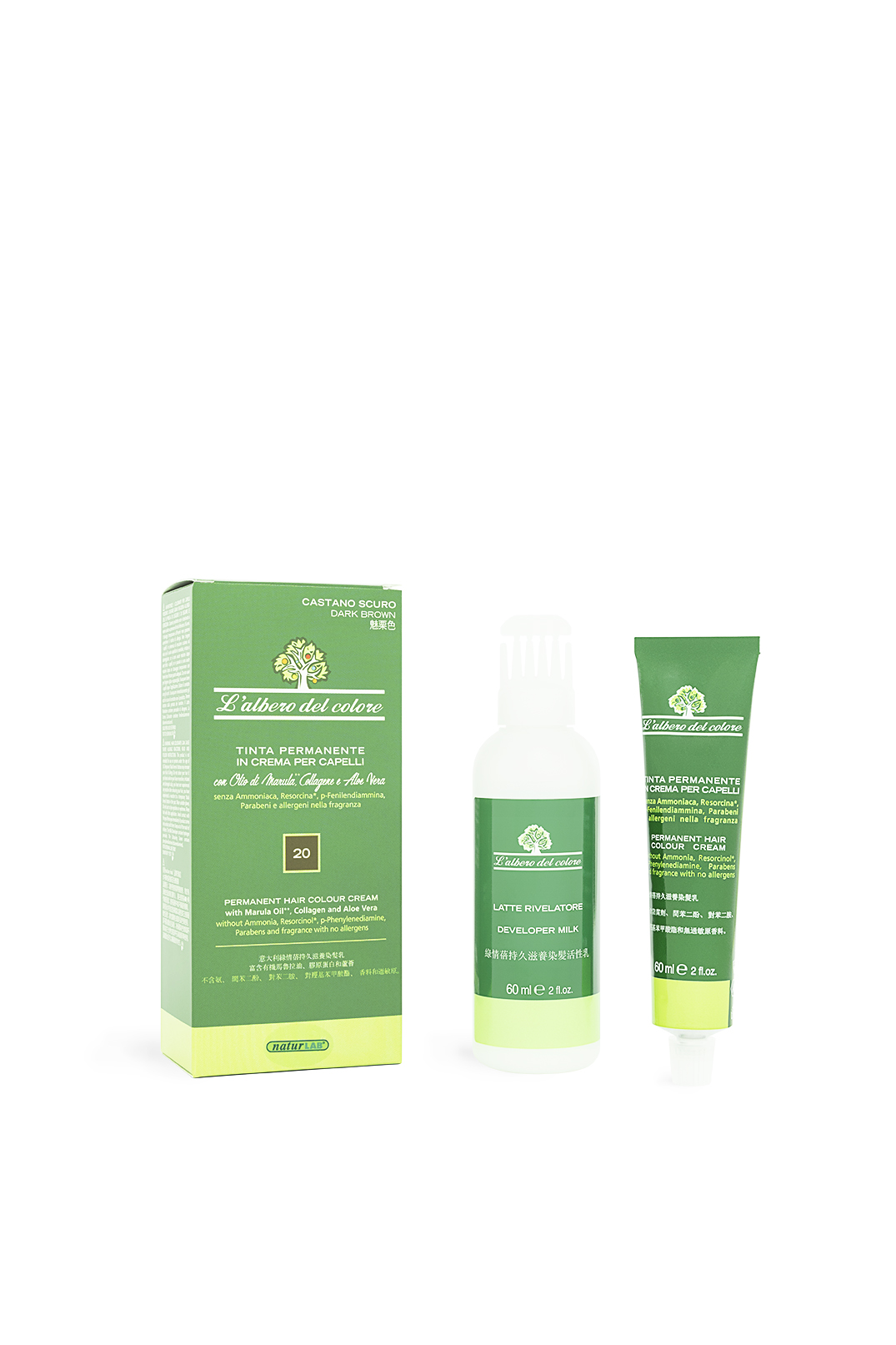 N.20 - Permanent Dye DARK BROWN 60ml+60ml